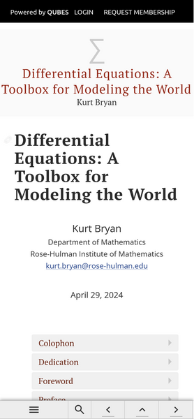 Title page of online edition of textbook