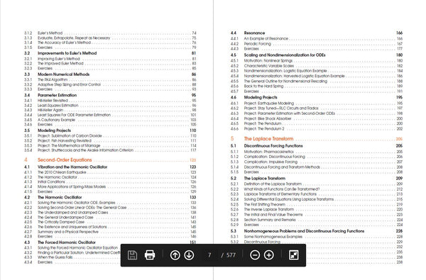 screenshot of 3rd and 4th pages of table of contents